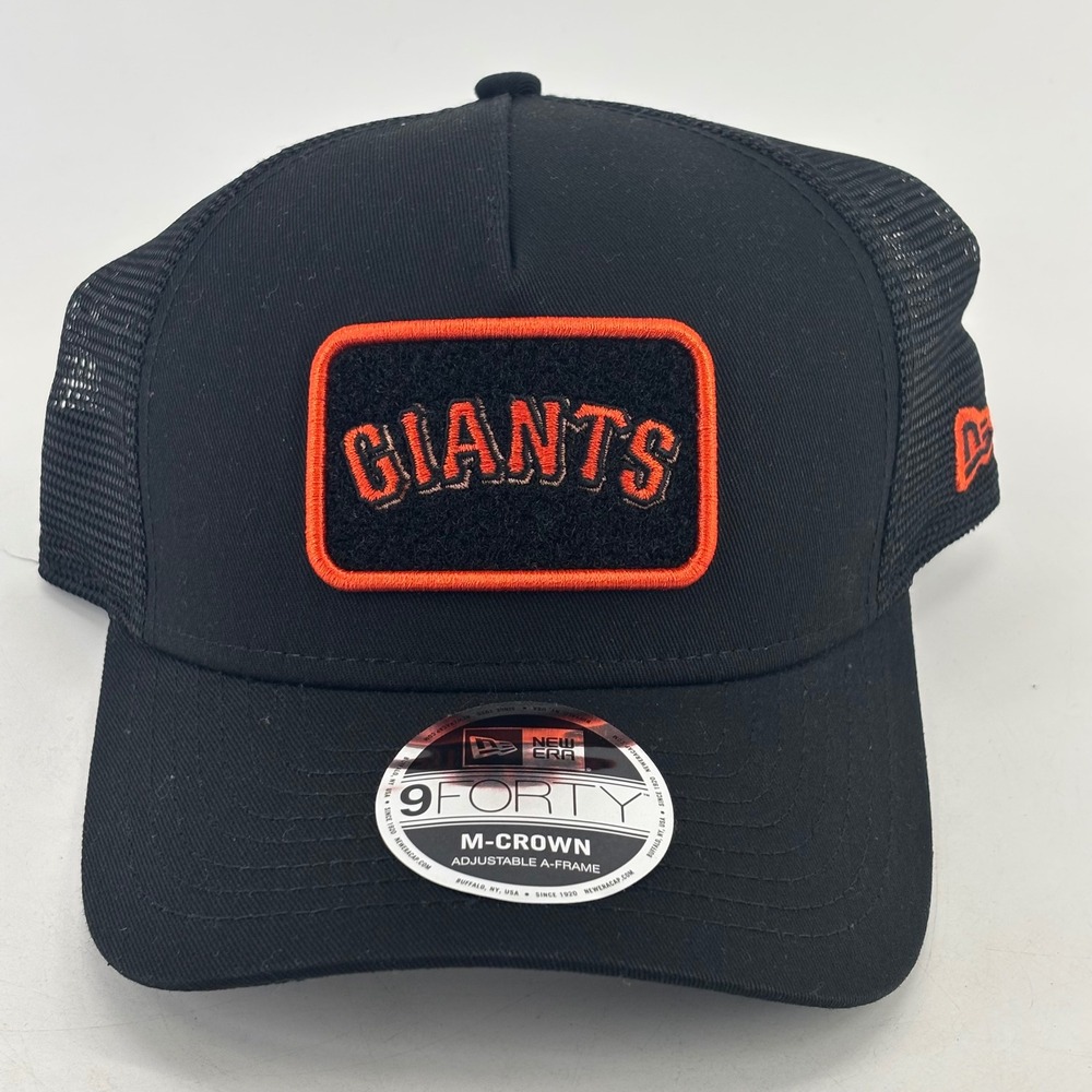 New Era 9FORTY M-Crown SF Giants Hat Mens OSFM Black Trucker Snapback New
